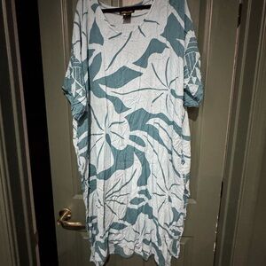 Blue and White Patterned Dress